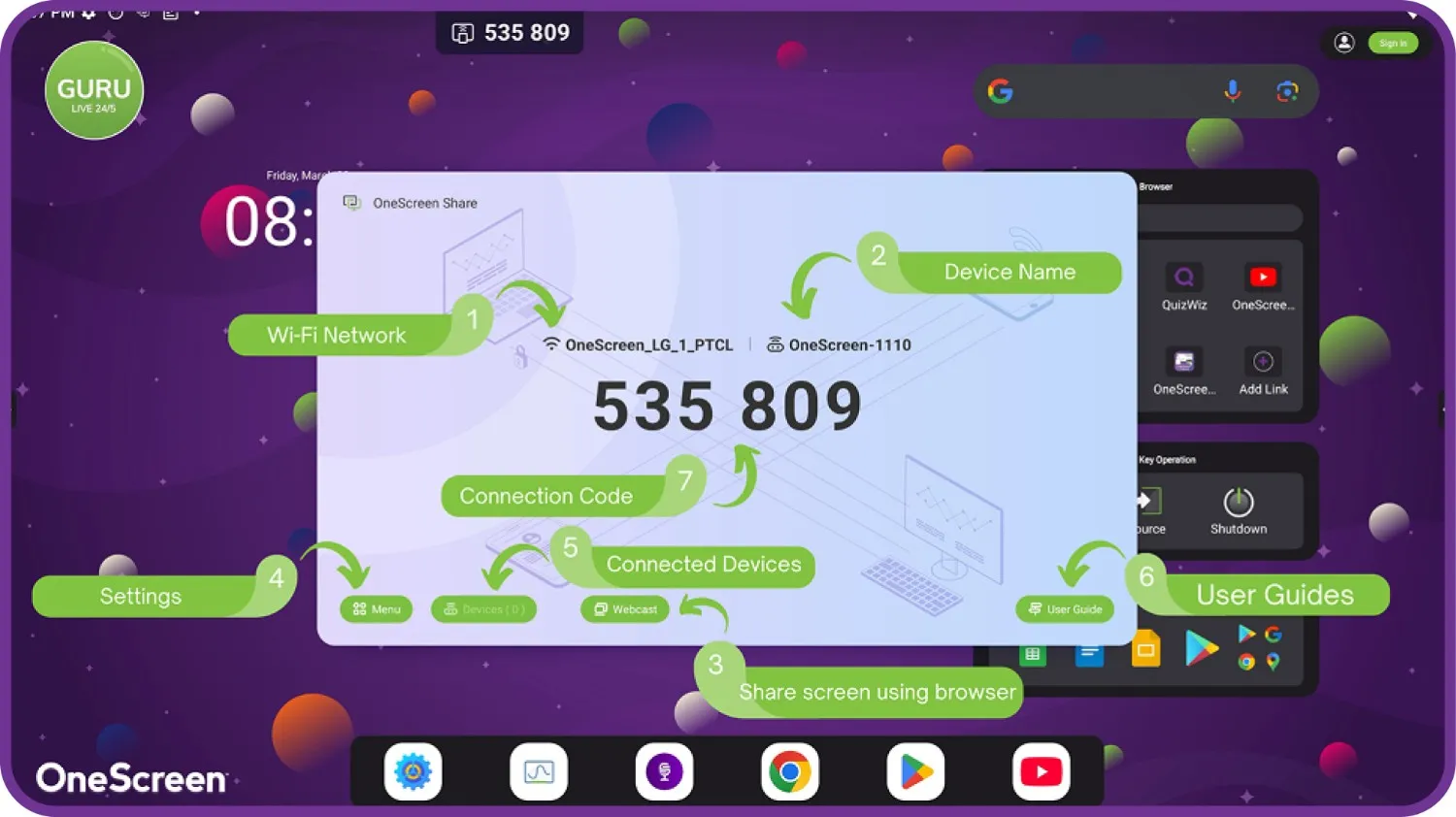 Share, mirror, or connect your touchscreen